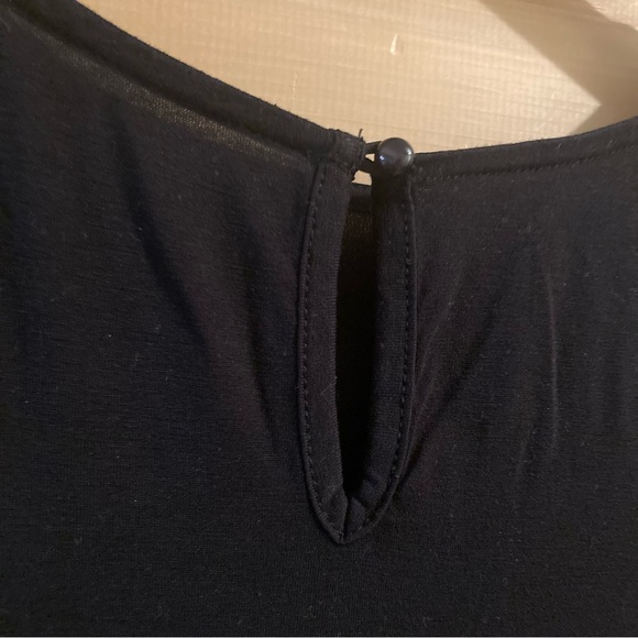 Merona black blouse with lace cap sleeves - Picture 7 of 8